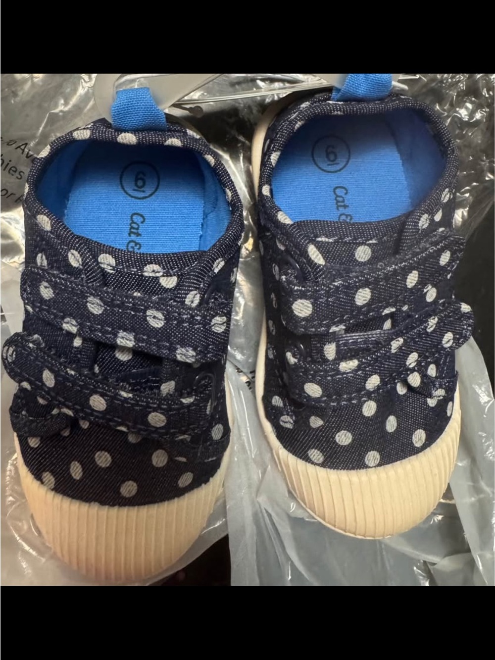 Target Navy Polka Dot Kids Sneakers with White Toe